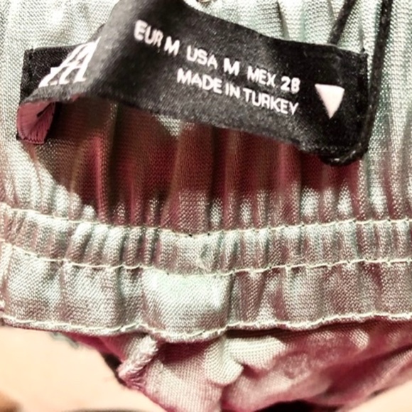 💚💚💚 ZARA Satin Jogging Pants, M, NWT - Picture 4 of 6